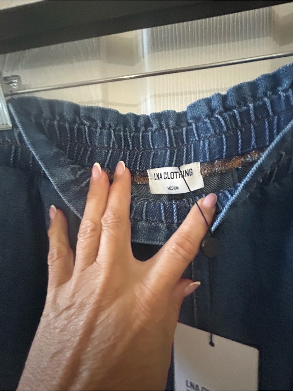 LNA Dark Blue Wide Leg Jeans